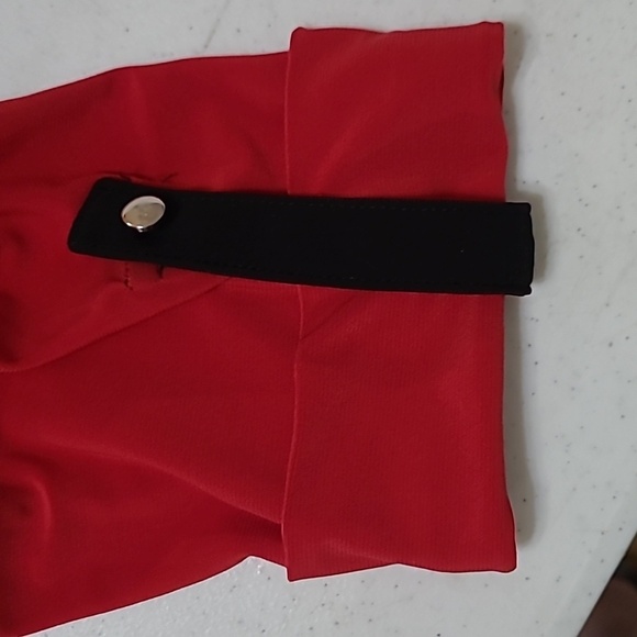 Kim Rogers Red 3/4 Sleeve Blouse with Black Trim & silver buttons size XL - Picture 7 of 7
